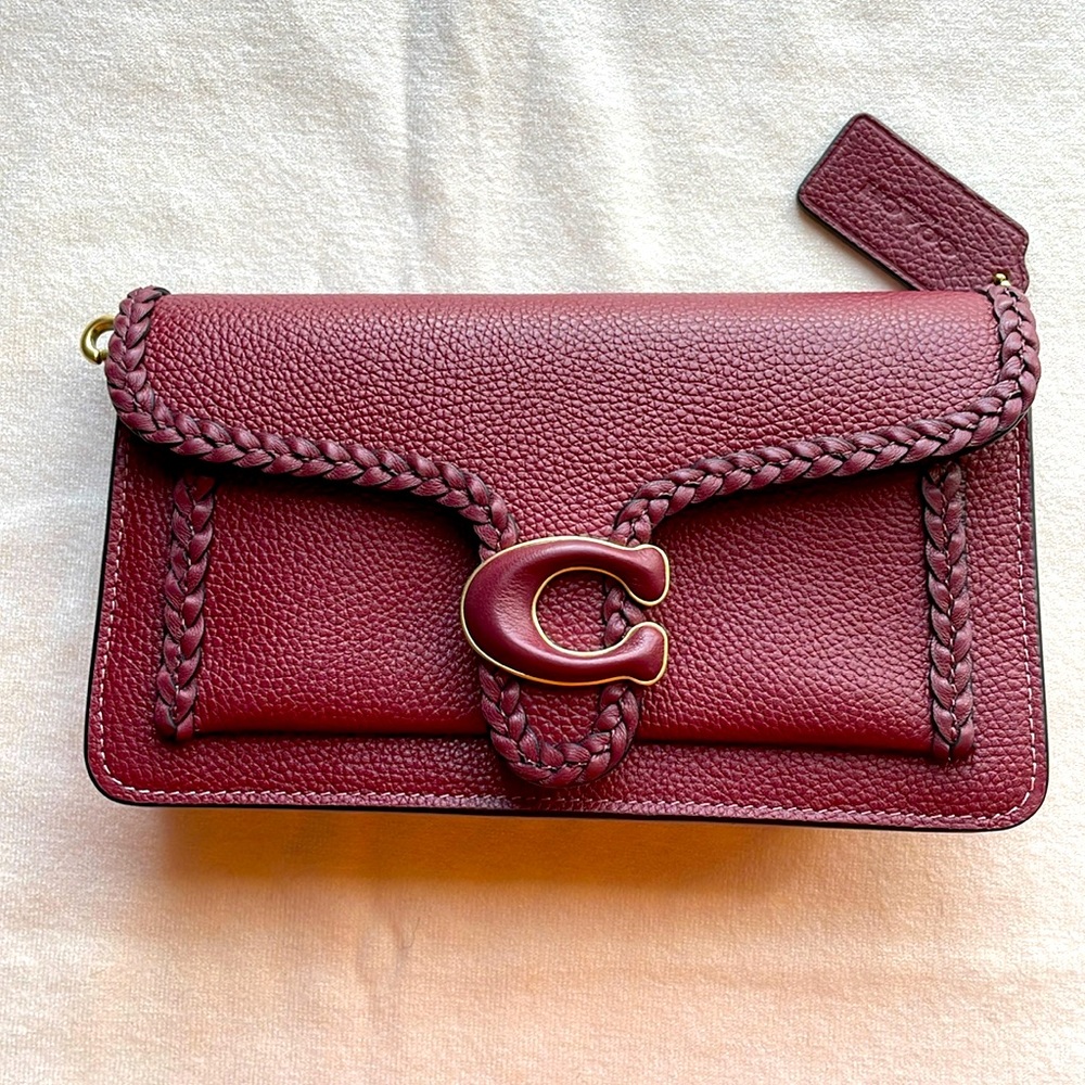 CoachTabby Clutch with Braid pebbled  leather